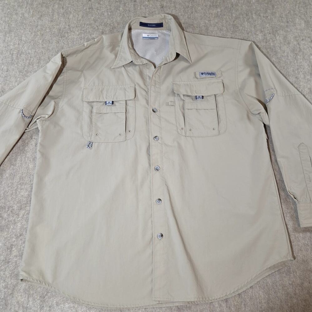 COLUMBIA PFG BAHAMA II Long Sleeve Fishing Shirt Size M